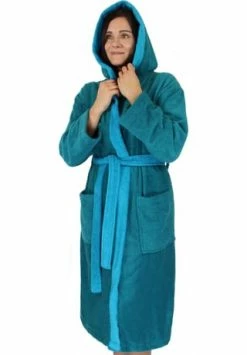 Normani® Bademantel Two-Tone Petrol/ Türkis -Sloggi Shop unnamed file 1655