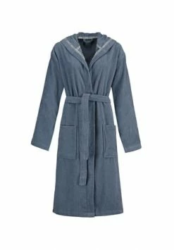 Marc O'Polo Damen Bademantel Mit Kapuze Bademäntel Blue
