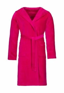 VOSSEN® Bademantel Unisex Kurzmantel Mit Kapuze Texas Cranberry - 377 Rosa