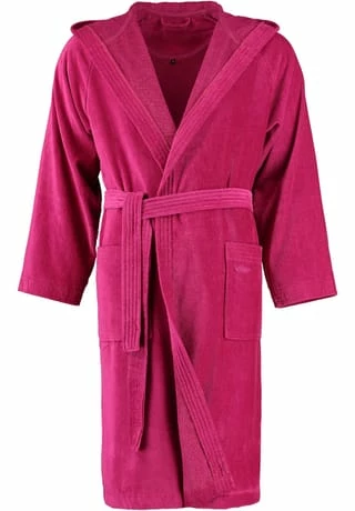 VOSSEN® Bademantel Unisex Kurzmantel Mit Kapuze Texas Cranberry - 377 Rosa 3 VOSSEN® Bademantel Unisex Kurzmantel Mit Kapuze Texas Cranberry - 377 Rosa – Bild 3