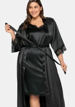 Sheego Morgenmantel Schwarz 4 Sheego Morgenmantel Schwarz -Sloggi Shop unnamed file 1734