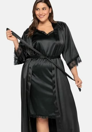 Morgenmantel Sheego Morgenmantel Schwarz -Sloggi Shop unnamed file 1734