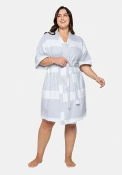 Sheego Bademantel Grau Gestreift 3 Sheego Bademantel Grau Gestreift -Sloggi Shop unnamed file 1742