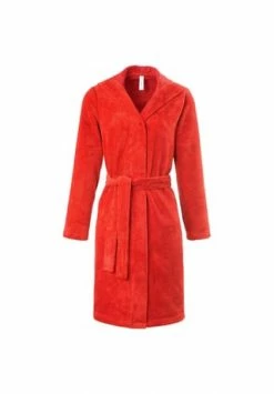 Damen Bademantel Mit Kapuze, Länge 100cm Taubert Spa Rosso