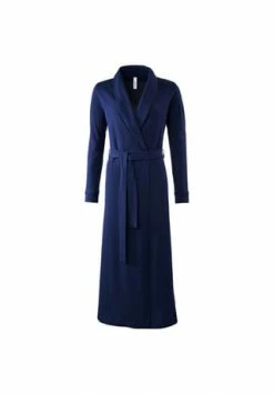 TAUBERT Damen Polo Piqué Bademantel Mit Schalkragen Länge 130cm Cruise Navy