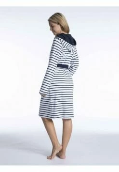 TAUBERT Damen Kurz-Bademantel Mit Kapuze Aus Feinfrottier, Länge 100cm Yacht Navy-White 2 TAUBERT Damen Kurz-Bademantel Mit Kapuze Aus Feinfrottier, Länge 100cm Yacht Navy-White -Sloggi Shop unnamed file 1795