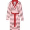 TAUBERT Damen Kurz-Bademantel Mit Kapuze Aus Feinfrottier, Länge 100cm Yacht Red-White
