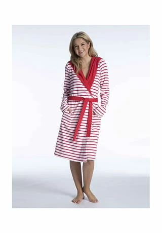Damen Kurz-Bademantel mit Kapuze aus Feinfrottier, Länge 100cm Yacht TAUBERT Damen Kurz-Bademantel Mit Kapuze Aus Feinfrottier, Länge 100cm Yacht Red-White -Sloggi Shop unnamed file 1797