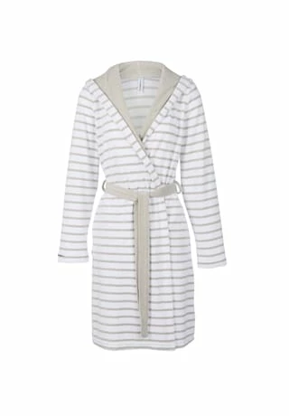 Damen Kurz-Bademantel mit Kapuze aus Feinfrottier, Länge 100cm Yacht TAUBERT Damen Kurz-Bademantel Mit Kapuze Aus Feinfrottier, Länge 100cm Yacht Grey-White -Sloggi Shop unnamed file 1799