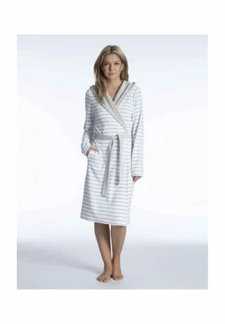 Damen Kurz-Bademantel mit Kapuze aus Feinfrottier, Länge 100cm Yacht TAUBERT Damen Kurz-Bademantel Mit Kapuze Aus Feinfrottier, Länge 100cm Yacht Grey-White -Sloggi Shop unnamed file 1800