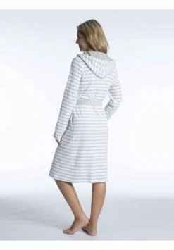 TAUBERT Damen Kurz-Bademantel Mit Kapuze Aus Feinfrottier, Länge 100cm Yacht Grey-White 2 TAUBERT Damen Kurz-Bademantel Mit Kapuze Aus Feinfrottier, Länge 100cm Yacht Grey-White -Sloggi Shop unnamed file 1801