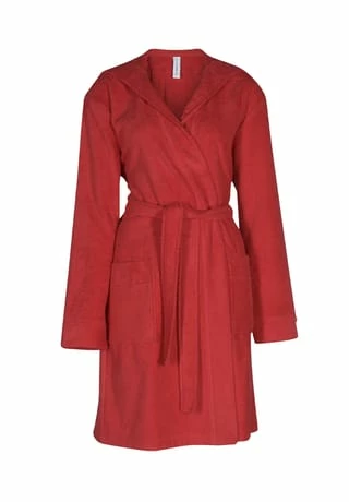 TAUBERT Frottee Bademantel Mit Kapuze - 100 Cm Lang Senses Rot 1 TAUBERT Frottee Bademantel Mit Kapuze - 100 Cm Lang Senses Rot