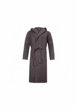 MÖVE Bademantel Unisex Kapuze Piquée Graphite - 842 Grau