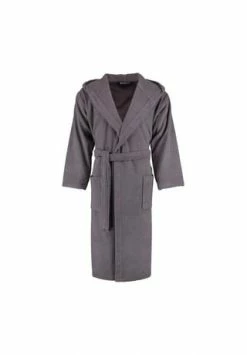 RHOMTUFT® Bademantel Unisex Kapuze Baronesse Zinn - 02 Grau