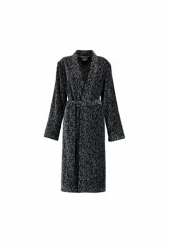 Cawö Bademantel Damen Kimono Animal 2111 Schwarz - 97 Schwarz