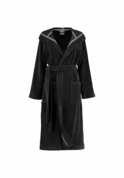 Cawö Bademantel Damen Kapuze 825 Lava - 97 Schwarz -Sloggi Shop unnamed file 2136