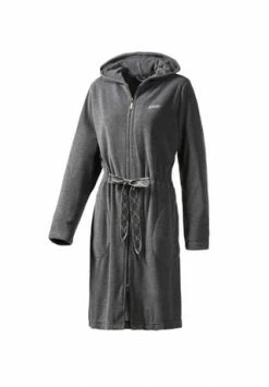 JOOP! Bademantel Damen Kapuze Active Anthrazit - 77 Grau