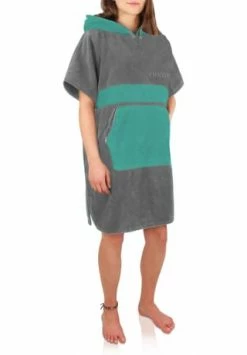 Normani® Bademantel Surfer Poncho Grau/ Petrol -Sloggi Shop unnamed file 2179