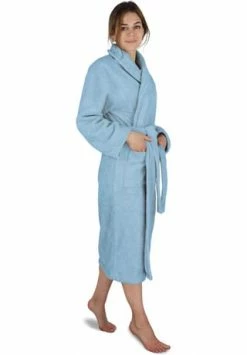 Normani® Unisex Baumwoll-Bademantel 450 G/m² Flee Hellblau -Sloggi Shop unnamed file 2183