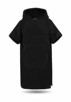 Normani® Bademantel Surfer Poncho Schwarz