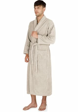 Normani® Unisex Baumwoll-Bademantel 450 G/m² Flee Beige 2 Normani® Unisex Baumwoll-Bademantel 450 G/m² Flee Beige – Bild 2