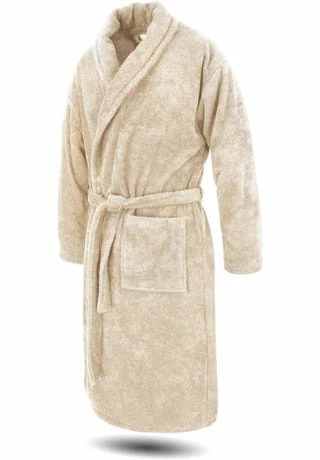 Normani® Unisex Baumwoll-Bademantel 450 G/m² Flee Beige 4 Normani® Unisex Baumwoll-Bademantel 450 G/m² Flee Beige – Bild 4