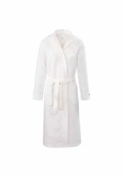 TAUBERT Damen Piquée Bademantel Mit Kapuze Länge 120cm White