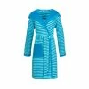 ESPRIT Bademantel Damen Kapuze Striped Hoody Turquoise - 002 Blau