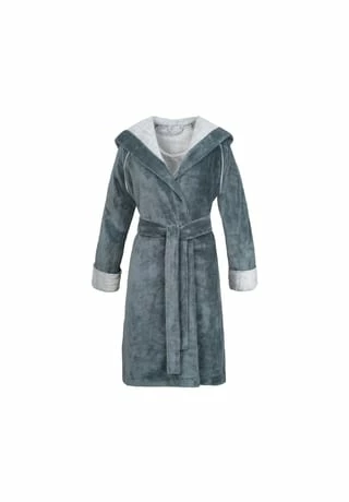 ESPRIT Bademantel Damen Kapuze Cosy Grey - 003 Grau 1 ESPRIT Bademantel Damen Kapuze Cosy Grey - 003 Grau