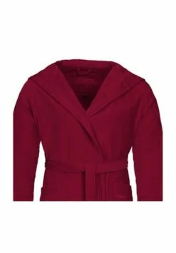 Sloggi Shop 21 VOSSEN® Bademantel Unisex Kurzmantel Mit Kapuze Texas Rubin - 390 Rot