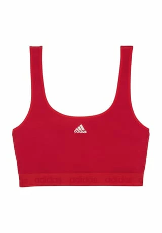 Adidas Bustier, Bügellos, Logo-Print, Für Damen 500 ROT 1 Adidas Bustier, Bügellos, Logo-Print, Für Damen 500 ROT