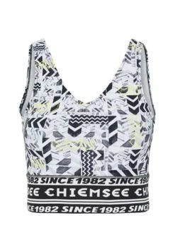 CHIEMSEE Sport BH Mit Vorgeformtem Cups White/ Black AOP